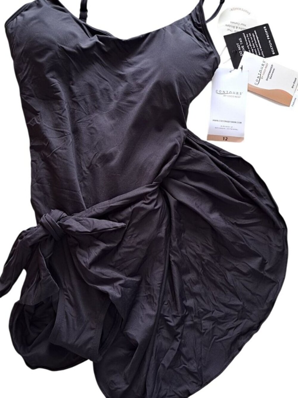 New Coco Reef Womens Black Empress Slimming One-Piece Swimsuit  Size 12 Contours